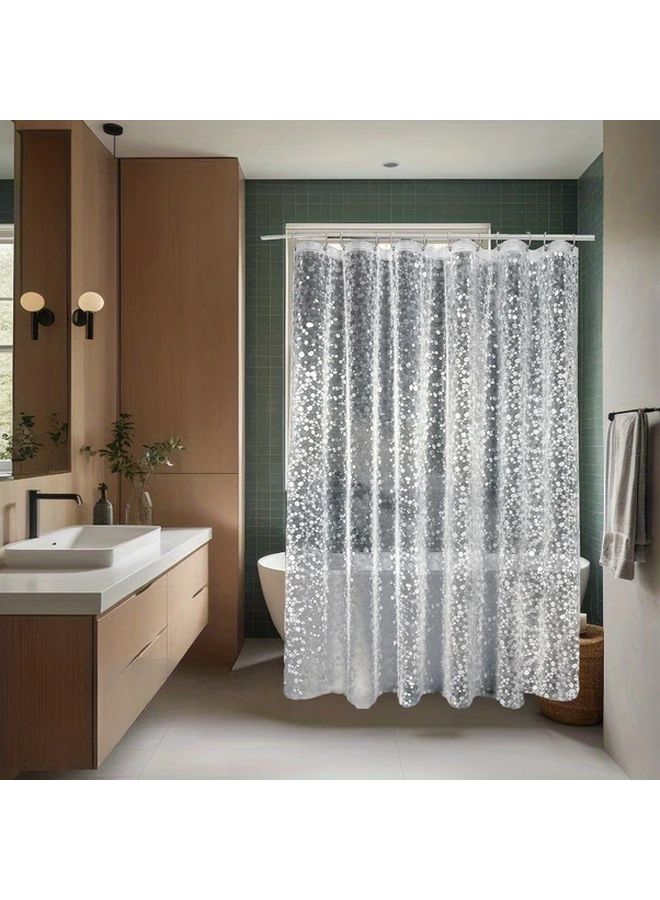 Transparent PEVA Shower Curtain Liner 78 74 Inch Height With 12 Hooks And 3 Magnets - Image 2